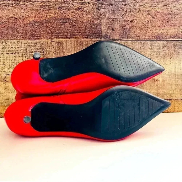 Zara Trafaluc Red Mid Heel Ankle Boots - Picture 9 of 11